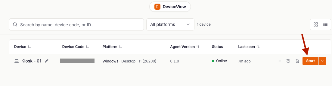 Start Remote Session